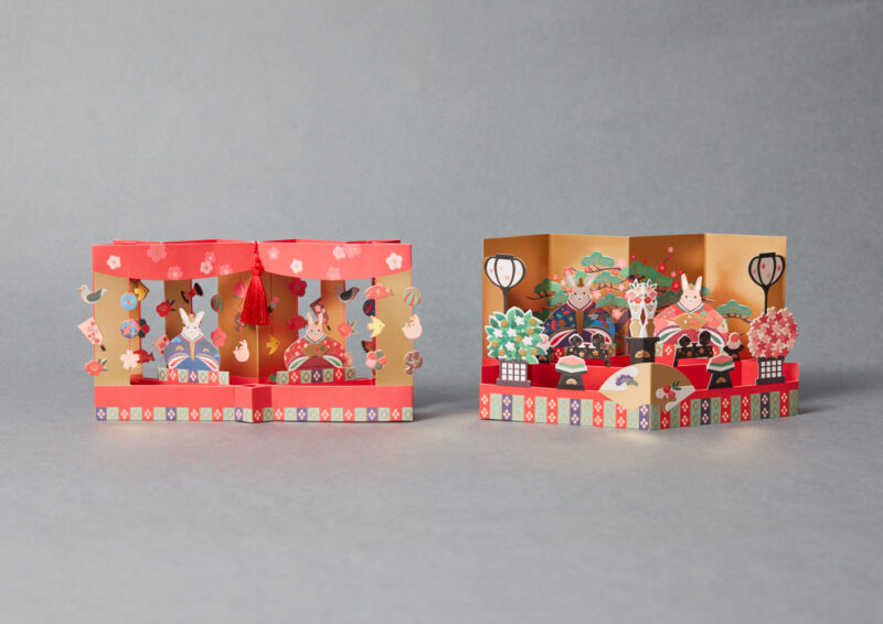 つるしびな／うさぎびな　ポップアップカード