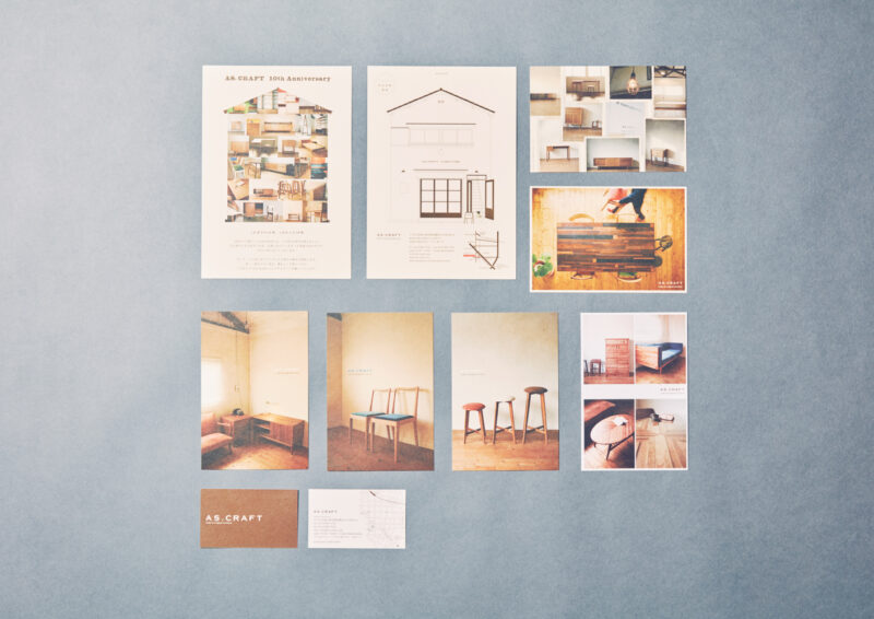 AS.CRAFT FURNITURE／ロゴ、名刺、ショップカード、DM